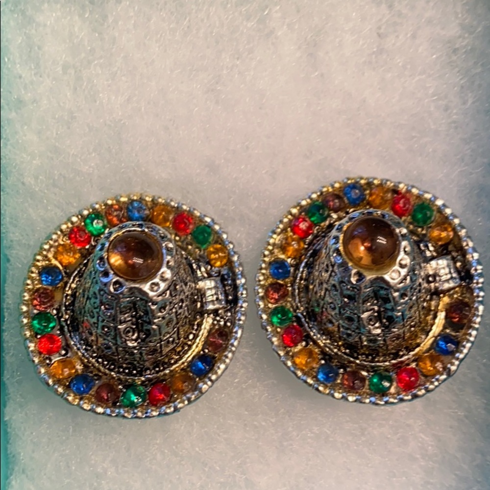 Vintage Rhinestone Cowboy Earrings
